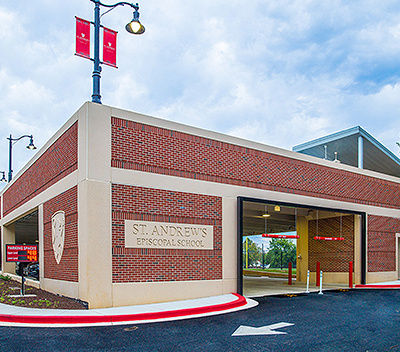 A precast concrete parking structure for St. Andrew's Episcopal School